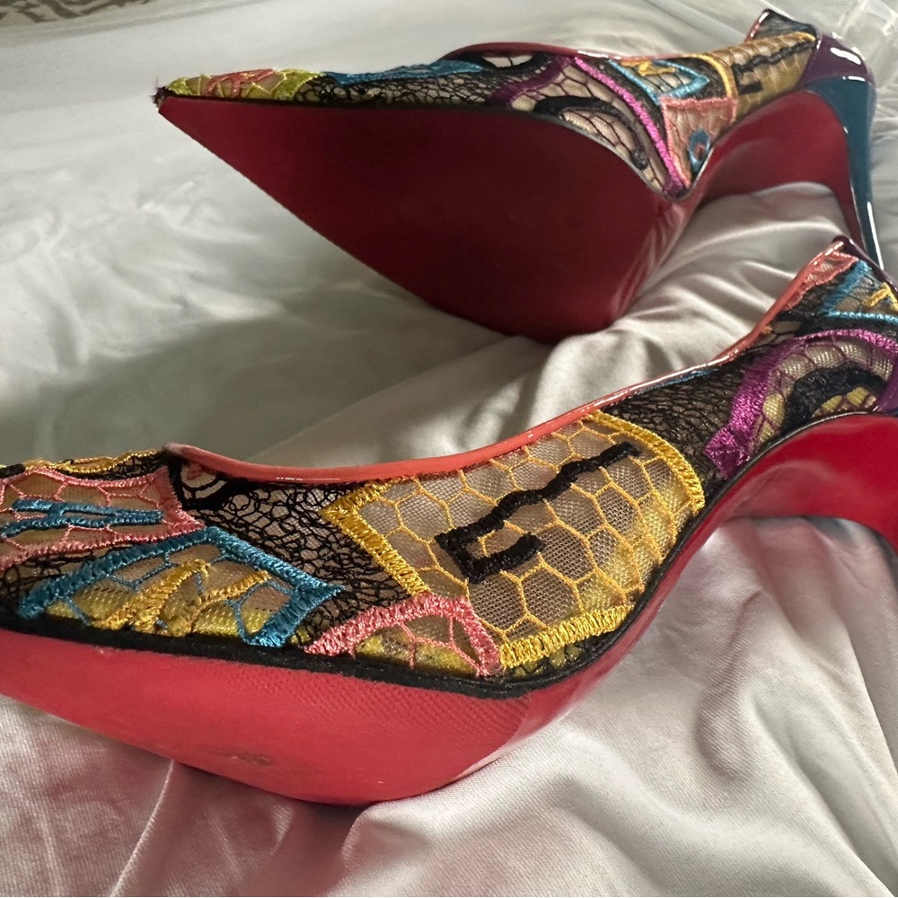 Christian Louboutin Colorful Embroidered Women's Heels